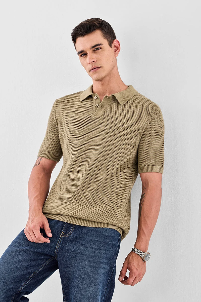 سنيتش Crochet Knit Core Lab Polo T-Shirt
